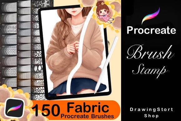 150 Procreate Fabric Texture Brushes