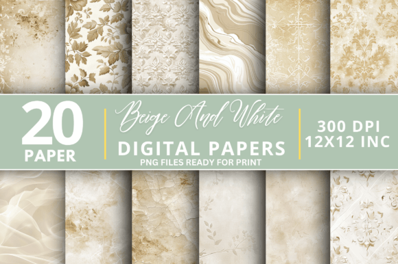 Beige and White Digital Paper Bundle: A Versatile Foundation for Creative Projects
