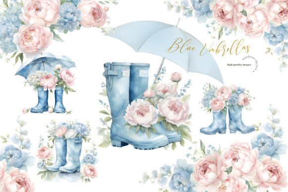 Blue Rainy Boots Umbrella Clipart: The Ultimate Asset for Creative Projects