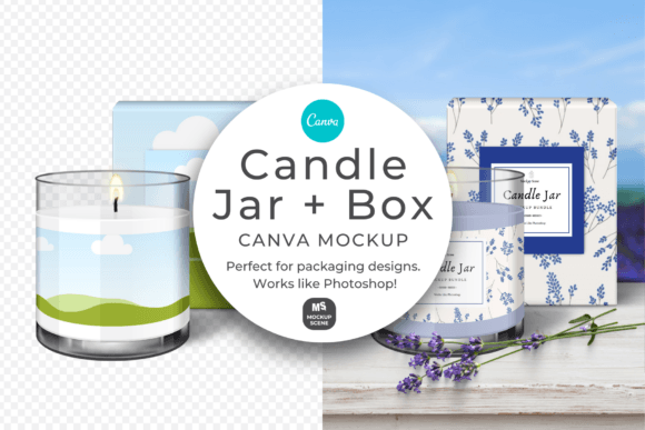 Candle Jar and Box Mockup for Canva