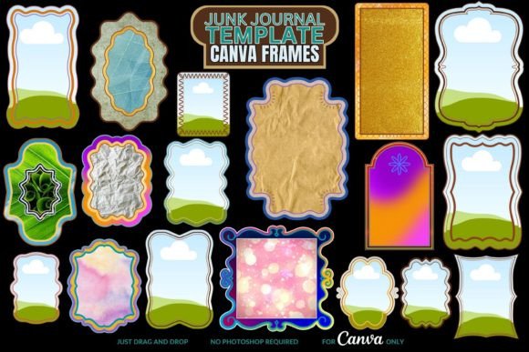 Junk Journal Template Canva Frames