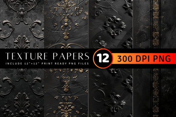 Luxury Black Texture Digital Paper