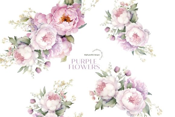 Purple Peony Flowers Clipart: Elevating Creative Projects with Premium Digital Assets