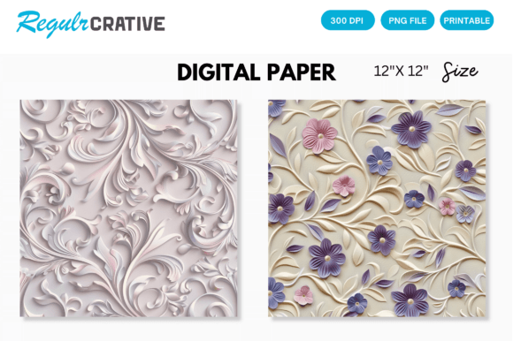 Seamless Floral Digital Paper Background: Elevate Your Creative Projects