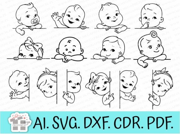 Sweet Baby Svg, Peeking Kids Svg Clipart: Integrating Delicate Designs into Your Creative Workflow