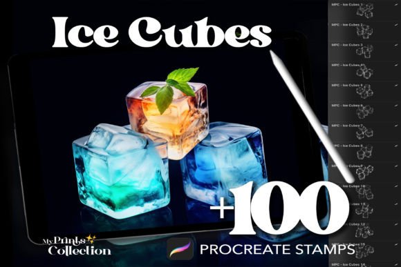 Transform Your Digital Canvas with 100 Procreate Ice Cubes Stamps