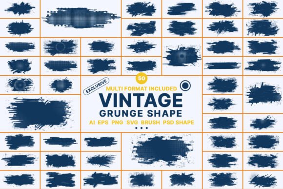 Vintage Grunge Halftone Brush Shape