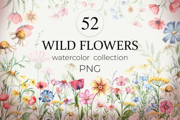 Wild Flowers Watercolor Collection for Creative Projects